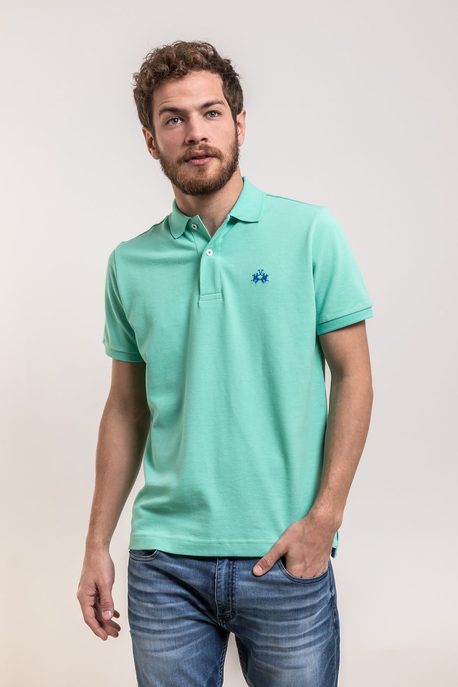 polo verde agua hombre